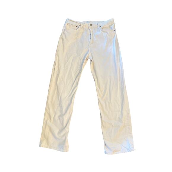Women 30 AGOLDE Fran Low Slung Easy Straight Jeans Milkshake White Denim Pants - Picture 1 of 6